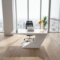 Bureau de direction convertible unique BOGAO en MDF avec finition brillante, design moderne pour usage commercial