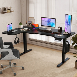 <span class=keywords><strong>Bureau</strong></span> <span class=keywords><strong>debout</strong></span> en L à double moteur, réglable en hauteur, pour ordinateur, vente en gros d'usine - Product Image 1