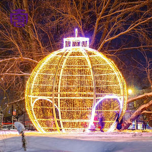 Arco de luces navideñas 3D con bolas, decoración impermeable para exteriores, ideal para calles y centros comerciales - Product Image 3