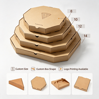 Caja de Embalaje para Comida Rápida al por Mayor para Restaurantes, Caja de Pizza Poligonal Personalizada, Caja de Pizza con Orificios de Ventilación para Llevar