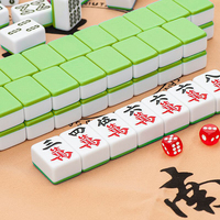 Jeu de tuiles de Mahjong chinois portable et écologique, 146 pièces, accessoires de jeu, indicateur de vent, dés pour le jeu de casino familial, poker