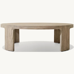 <span class=keywords><strong>Mesa</strong></span> de Centro Redonda de Madera Maciza RH Sedona, Patas de Madera Gruesa <span class=keywords><strong>con</strong></span> Ranura <span class=keywords><strong>Central</strong></span>, <span class=keywords><strong>Mesa</strong></span> de Acento Moderna para Patio Exterior, Diseño Minimalista - Product Image 6