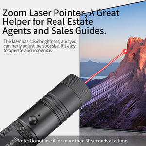 Лазерная указка J07 черного цвета, корпус из алюминиевого сплава, перезаряжаемая через USB, 100 мВт, 665 нм, красный лазер для презентаций, обучения и совещаний - Product Image 4