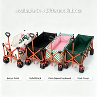 Chariot de camping pliable à quatre roues avec table réglable en hauteur et toit pare-soleil pour le shopping et le stockage, OEM disponible