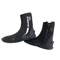 DIVESTAR 5MM Sepatu Selam Karet Neoprene Hitam Vulkanisir Peralatan Selam Pantai Sepatu Olahraga Tahan Air Bernapas Anti Selip