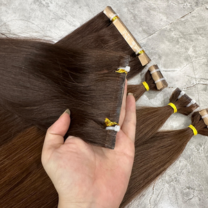 <b>Real</b> Natural Straight Vietnamese <b>Human</b> <b>Hair</b> <b>Extensions</b> Single Weft Raw Tape <b>Hair</b> Bundles Double Drawn - Product Image 6