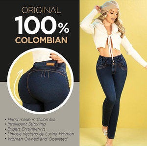 Shapewear Colombianos Cola <strong>Butt</strong> Lifting <strong>Jeans</strong> for <strong>Women</strong> Colombian <strong>Jeans</strong> for <strong>Women</strong> <strong>Butt</strong> <strong>Lift</strong> <strong>Jeans</strong> Straight Blue - Product Image 2