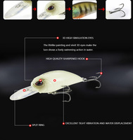 Vente en gros Leurre crankbait minnow 85mm 15g, leurre de pêche artificiel dur, action de nage réaliste, pour eau douce et achigan