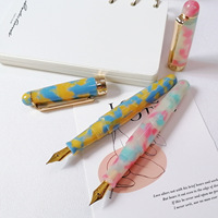 Stylo plume de luxe en plastique Majohn S9 avec tête remplaçable, pointe en acier inoxydable, boîte cadeau pour l'écriture