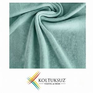 Tissu Velours Tricoté en Coton Vert Menthe Premium 240 g/m² 80/20 Coton Polyester en Rouleau pour Vêtements en Gros - Product Image 2