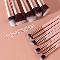 Ensemble de 14 pinceaux de maquillage roses, pinceaux de maquillage personnalisés, ensemble de 14 pièces, haute qualité, pas cher, pour les yeux, le visage, le rouge à lèvres, ensemble de pinceaux de maquillage roses