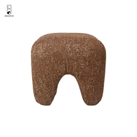 Pouf ottoman Jacquard - Repose-pieds géométrique à 4 pieds - Tabouret texturé en tissu tweed pour canapé de luxe