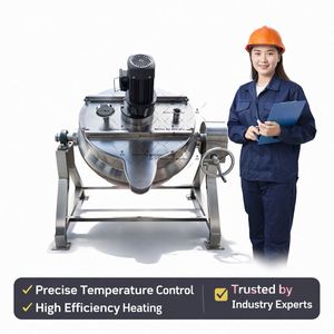Industrial Garri Processing Plant <b>Machinery</b> 50L to 500L Gas Electric Steam Type Steam Jacketed Kettle Cooking Kettle With Mixer - Product Image 3