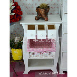 <b>White</b> <b>Bedside</b> <b>Table</b> <b>3</b> Layers Storage Bedroom Furniture With Basket <b>Drawer</b> - Product Image 4
