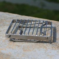 Barbecue de camping portable, réchaud de camping, grille extérieure pour feu de camp, charbon de bois, gaz, acier inoxydable, mini pliable, flamme à télécommande 2-3
