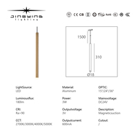 Lumière suspendue magnétique ultra-mini en forme de bande longue cylindrique de 5 mm pour comptoir de bar, réception d'hôtel, salle à manger, salon