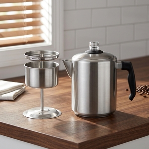 Cafetera Percoladora Portátil Ecológica de Acero Inoxidable de 2L con Tapa, Diseño Moderno para la Hora del Café - Product Image 6