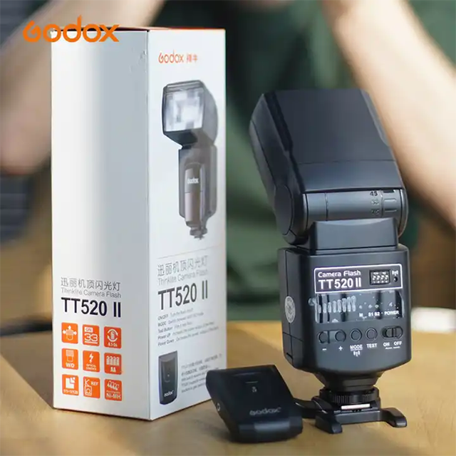 100% Brand New Professional Speedlight Godox TT520II Camera Flash Lights for Nikon Pentax Olympus Fujifilm