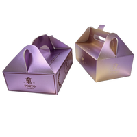 Emballage de luxe haut de gamme, boîte cadeau premium, emballage en carton doré, estampage à chaud doré pour boîte à pâtisserie avec poignée