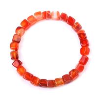 Bracelet Bohème en Pierres Naturelles Perles Carrées d'Agate Jaune Citron Mélange de Couleurs Fait Main Unisexe Vente en Gros