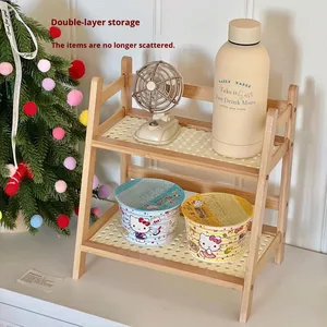 Tầng đứng không gấp đôi tầng Thang nhựa hình mây kem phong cách lưu trữ giá kệ sách cho nhà bếp nhà - Product Image 4