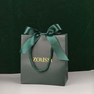 High Quality Customized Ribbon Handle Boutique Shopping Packaging <b>Gift</b> Packaging Paper <b>Gift</b> <b>Bags</b> Handle Paper <b>Bags</b> - Product Image 4