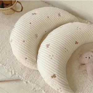 MU orijinal hemşirelik desteği ergonomik yenidoğan nakış emzirme yastık bebek pamuk ay yastık çocuk yatak yastık