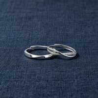 316L roestvrijstalen trendy trouwring Mobius paarring voor mannen en vrouwen, klein design, Valentijnsdag cadeau