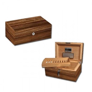 Sikarlan 1097 conception européenne écologique 150CT 20MM d'épaisseur zèbre solide bois de cèdre Premium Humidor - Product Image 1