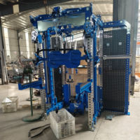 Máquina de Entrenamiento Funcional 2.0 con Postes de Acero Inoxidable, Contrapeso Smith, Doble Torre de Pesas de 120 kg y Paneles Laterales de Almacenamiento