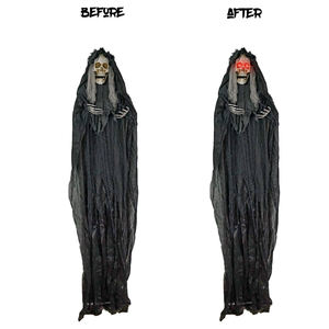 Nuevas decoraciones brillantes LED aterradoras de Halloween para fiestas, ojos luminosos, accesorios de esqueleto fantasma - Product Image 4