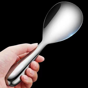 Cuchara de arroz de acero inoxidable para uso doméstico, cuchara de arroz antiadherente, cuchara grande para arroz, cuchara común para hotel - Product Image 2