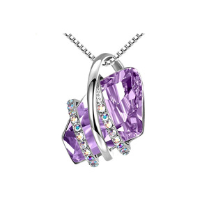 Collier en forme de cœur pour femmes, de haute qualité, pendentif en cristal, cercle en diamant - Product Image 6