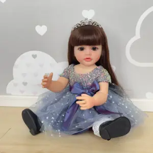 Boneca de silicone reborn, boneca de 22 polegadas, de corpo inteiro, presentes para crianças