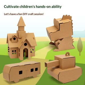 Modèle de maison en carton à assembler soi-même pour enfants, jouet de graffiti 3D, char, avion, voiture, cadeau pour la maternelle, modèle 299 - Product Image 4