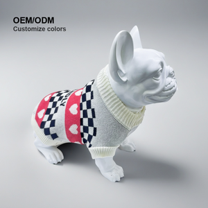 Pull pour chien MOFFY personnalisé, classique et simple, en fil de laine multicolore, pour petits animaux – Vêtement d'hiver moderne à deux pattes - Product Image 1