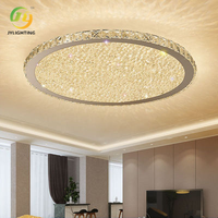 Lustre de plafond rond en cristal LED JYLIGHTING, moderne, pour salon, luxueux, romantique, ultra-fin