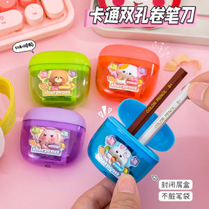 Pensil Standar HB untuk Perlengkapan Sekolah Grosir, Pengasah Pensil untuk Sekolah, Pengasah Pensil Murah Lucu dengan Lubang Ganda - Product Image 3