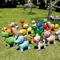 Ballon gonflable animal à roulettes à tirer, jouet ballon animal de dessin animé pour enfants, pour jeux en extérieur
