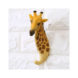 Gancho de pared de animales tridimensionales Retro americano, diseño de cabeza de Animal de Vida Silvestre tallado a mano, gancho de pared de resina interior resistente para cafetería - Product Image 6