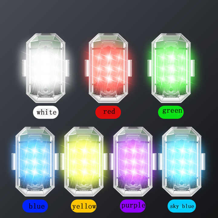 ECE-Lámpara estroboscópica M3 LED inalámbrica, luz estroboscópica de imán, resistente al agua, RGB, señal de advertencia, para coche, motocicleta y bicicleta, 4 Uds.