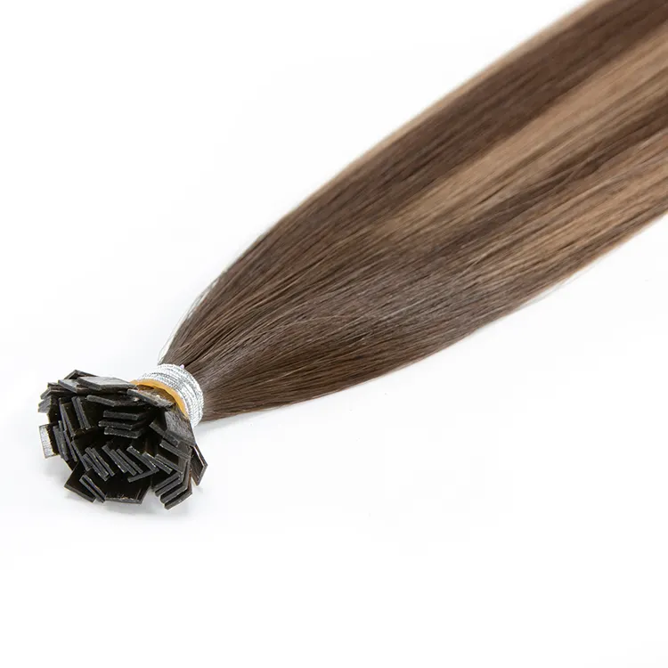 Estensioni dei capelli umani al 100% all'ingrosso della fabbrica estensione dei capelli con punta piatta dei capelli allineati alla cuticola sana