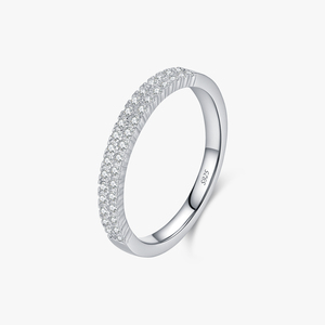 0.5 CTW Moissanite Diamond <b>Ring</b> S925 Sterling <b>Silver</b> VVS1 Five Stone Band Fine Jewelry Luxury <b>Wedding</b> Engagement <b>Ring</b> for <b>Women</b> - Product Image 1