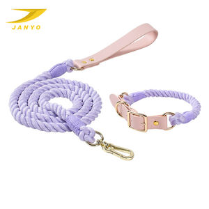 बहुरंगा कर्षण रस्सी भारी प्रशिक्षण के साथ अनुकूलित डिजाइन शाकाहारी कपास कुत्ते कॉलर पट्टा - Product Image 5