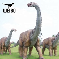 Modèle de dinosaure Brachiosaurus animatronique grandeur nature, réaliste, pour attraction thématique, décoration extérieure personnalisée