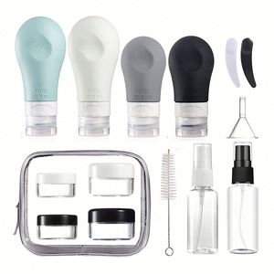 Juego de Botellas de Silicona para Artículos de Aseo, con Logotipo Personalizado, 16 Unidades, Kit de Bolsa de Aseo, Accesorios de Viaje Libres de BPA - Product Image 1