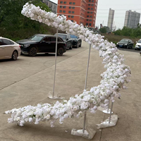 Arche de mariage incurvée en métal blanc, support pour arrangement de fleurs artificielles, toile de fond pour scène de mariage