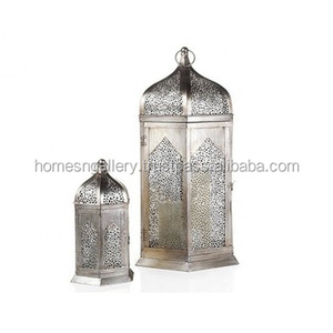 Linternas decorativas doradas de metal hexagonales al por mayor portavelas de Navidad con función colgante para Ramadán y Navidad - Product Image 4