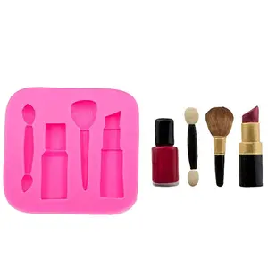 tools lipstick nail polish chocolate Mold Party DIY fondant cake decorating tools silicone mold make up moulds