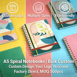 Custom <strong>Spiral</strong> <strong>Notebook</strong> with Paper Cover UV Printed Pink Gold Coil and Smooth Writing Pages for Students and Office Use - Product Image 3